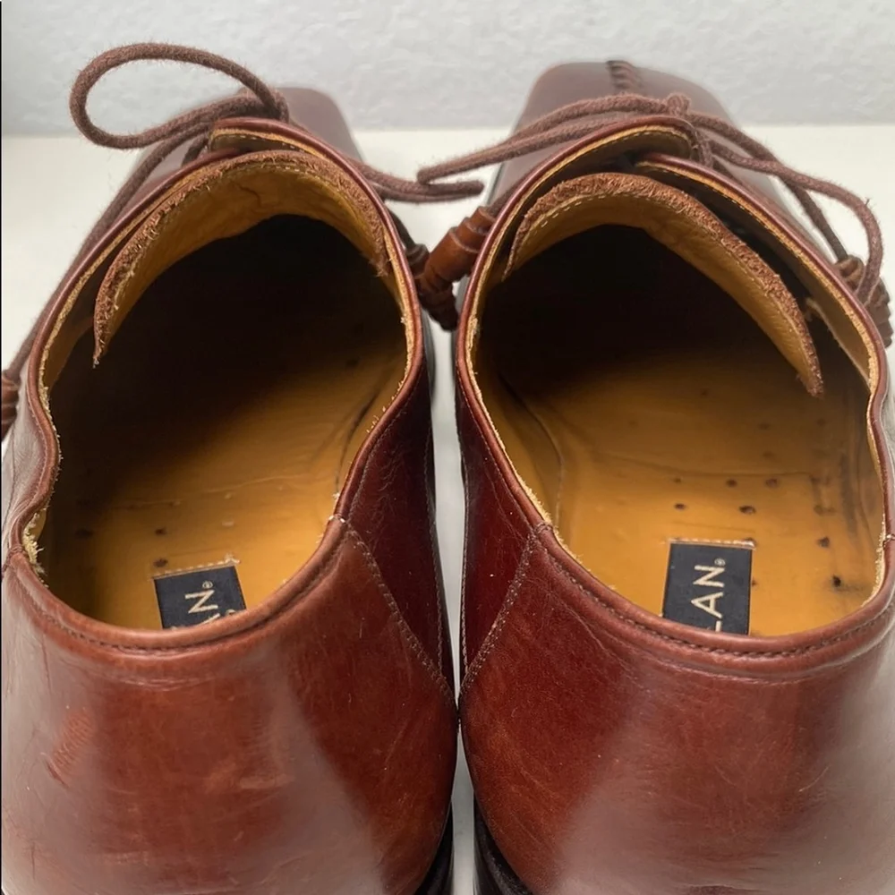 Mezlan Turbo Oxford Dress Shoe Brown Leather‎ Decorative Center Stitch 12US M